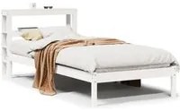 Letto senza Materasso Bianco 75x190 in Legno Massello di Pino 3305707