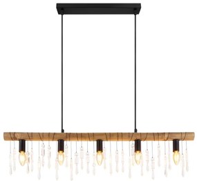 Globo 15532-5H - Lampada a sospensione con cavo KIRA 5xE14/40W/230V nero/marrone