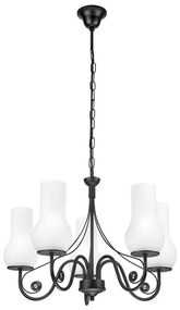 Brilagi - LED Lampadario a sospensione con catena COTTAGE 5xE14/40W/230V nero/bianco