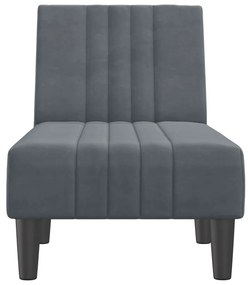 Chaise longue in velluto grigio scuro