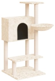 Albero per gatti con tiragraffi in sisal crema 108,5 cm