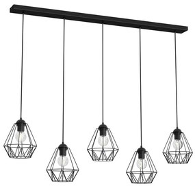 Lampadario su corda BERGEN 5xE27/60W/230V nero