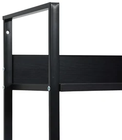 Libreria a 5 ripiani nera 60x27,6x158,5 cm in truciolato