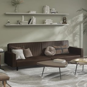 Divano Letto A 2 Posti Marrone İn Similpelle /