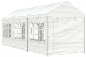 Gazebo con Tetto Bianco 6,69x2,28x2,69 m in Polietilene