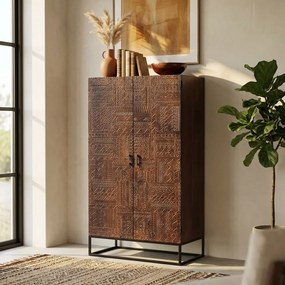 MANTRA - armadio con decoro 2 ante legno e ferro