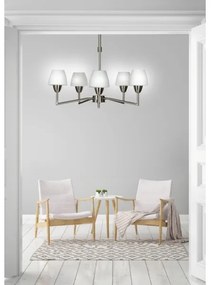 Lampadario su asta TOGO 5xG9/40W/230V cromo satinato/bianco