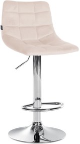Sgabello Barhocker Jerry Samt: Eleganza E Comfort İn Un Design Affascinante / Beige / Chrom