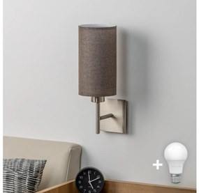 Eglo - Lampada da parete LED TUNJA 1xE27/60W/230V cromo opaco/marrone