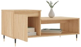 Tavolino da salotto rovere sonoma 100x50x45cm legno multistrato