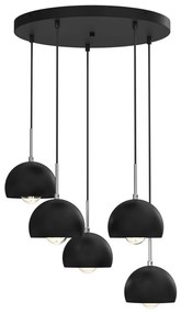 Lampadario su corda COOL 5xE27/60W/230V nero