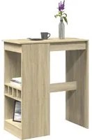 Tavolo Bar con Rastrelliera Sonoma 90x47,5x103,5 cm Multistrato 854339