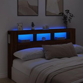 Testiera Led Rovere Marrone 180x18,5x103,5 Cm Legno Multistrato /