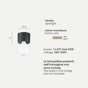 Plafoniera moderna alluminio Oro - BOW E27 lampadina a vista 12x9 cm