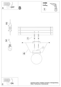 Lampada da soffitto bianca con paralume in vetro ø 12 cm Umerta - Nice Lamps