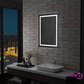 vidaXL Specchio LED da Bagno con Sensore Tattile 60x80 cm