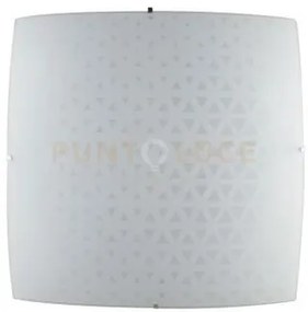 Plafoniera maori bianca 4 luci attacco e27 50x50x12cm in vetro bian...