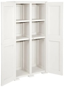 Armadio alto Simplex in resina, bianco L 43 x H 164 x P 79 cm, 2 ante, adatto per interno/esterno