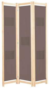 Divisorio A 3 Pannelli Marrone 120x170x4 Cm İn Tessuto /