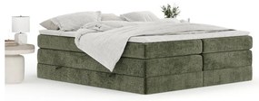 Letto boxspring verde scuro con contenitore/senza testiera 200x200 cm Juniper – Maison de Rêve