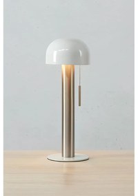 Lampada da tavolo in bianco e argento (altezza 46 cm) Costa - Markslöjd