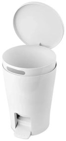 Pattumiera Gettacarte Bianca 5 litri con pedale e coperchio in ABS