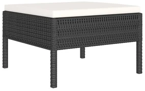 Set divani da giardino 10 pz con cuscini in polyrattan nero
