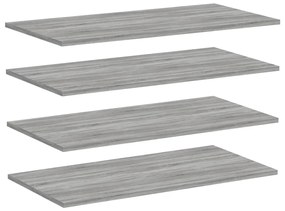 Mensole parete 4pz grigio sonoma 80x40x1,5cm legno multistrato