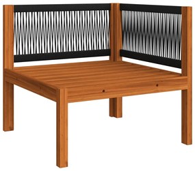 Set divani da giardino 6 pz con cuscini crema massello acacia