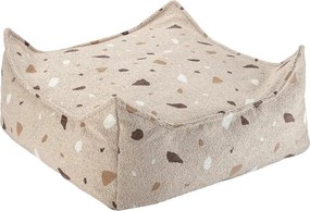 Pouf a sacco per bambini marrone chiaro con rivestimento in bouclé e ciniglia Terrazzo Square – Wigiwama