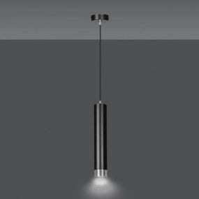 Lampada a Sospensione in Acciaio KIBO 1 GU10 Colore del corpo Nero e Cromo