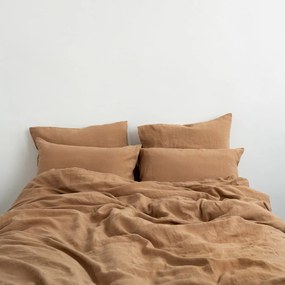 Biancheria marrone per letto matrimoniale 200x200 cm Camel - Linen Tales