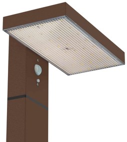 Paletto da giardino Solare Corten 100cm con Sensore Mov. e Picchetto Colore Bianco Naturale 4.000K