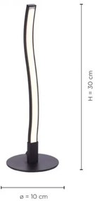 Leuchten Direkt 15128-18 - Lampada da tavolo LED WAWE LED/3W/230V nera