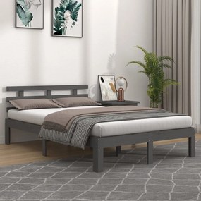 Giroletto Grigio İn Legno Massello 135x190 Cm Double /
