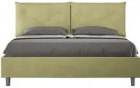 Letto imbottito Matrimoniale 160x200 cm Appia - Con rete,Microfibra,T verde