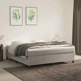 Giroletto Senza Materasso Grigio Chiaro 160x200 Cm Velluto /