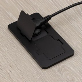 Solight 5B323B - Presa doppia da incasso a pavimento per esterno IP55 nero rettangolare