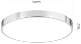 Orion DL 7-657/28-Plafoniera LED BULLY LED/28W/230V diametro 28 cm cromo lucido