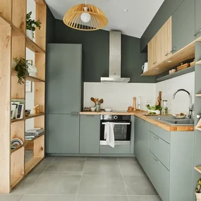 Pannello per isola cucina DELINIA ID Vienne L 183.6 x H 76.8 cm verde oliva opaco