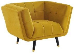 Poltrona in Velluto Ocra - SAMANTHA II