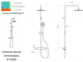 Kamalu - colonna doccia con miscelatore termostatico kt4500