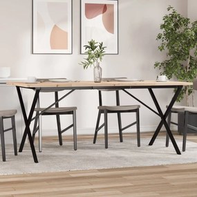 Tavolo Da Pranzo Telaio A X 180x90x75,5 Cm Legno Pino E Acciaio /