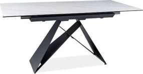Tavolo allungabile Westin SC JASPER bianco/nero opaco - L120-160 cm