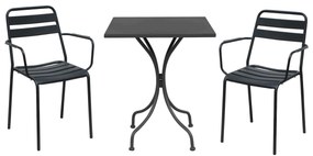 ROMANUS - set tavolo in metallo cm 60 x 60 x 72 h con 2 poltrone Romanus