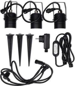 Nedis ZBLOS10RGBW3-SADA Set di 3 lampade LED RGBW dimmerabili per esterni, 3W/230V, IP65, Wi-Fi compatibile con Tuya