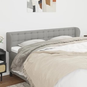 Testiera Ad Orecchio Grigio Chiaro 203x23x78/88 Cm İn Tessuto /