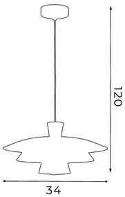 Lampadario a sospensione con filo PLATO 1xE27/15W/230V beige/oro
