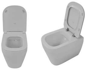 Vaso WC filomuro OLYMPIA CERAMICA tutto evo senza brida, sedile escluso P 53 x L 36 x H 42.5 cm bianco