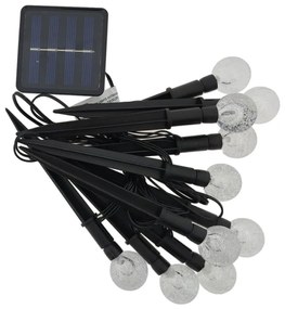 Lampada solare a LED RGB 10xLED/1,2V 300 mAh IP44 nera